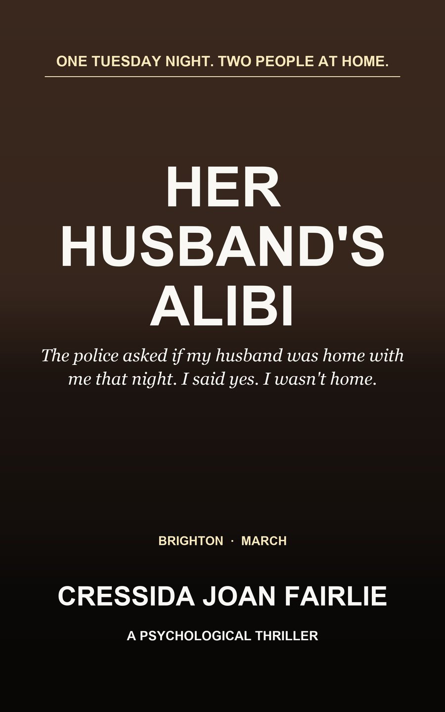 Cover of Her Husband's Alibi by Cressida Joan Fairlie